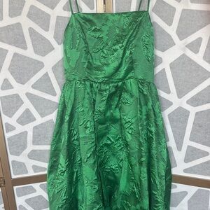 Anthropologie Vibrant Green High Low Dress
